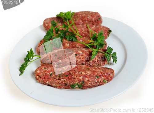 Image of Raw lamb kofta on a plate