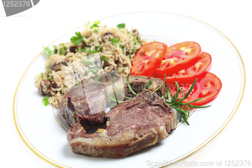 Image of Lamb chops with mushroom rice