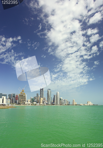 Image of Doha city skyline vertical