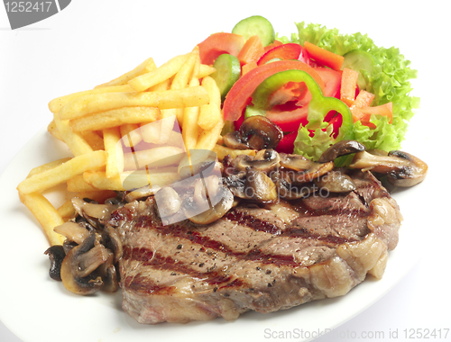 Image of Steak chips and mushrooms