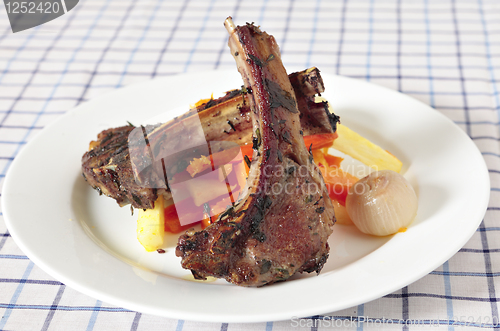 Image of Herbed lamb chops and vegetables