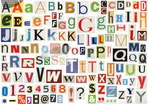 Image of Newspaper alphabet