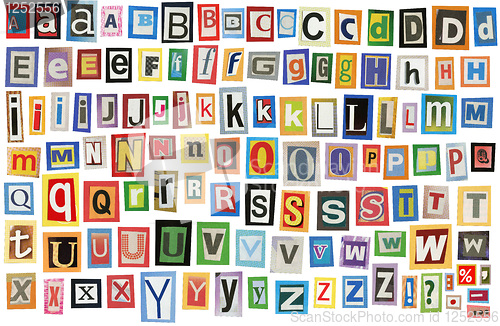Image of Newspaper alphabet