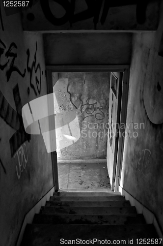 Image of abandoned house stairs