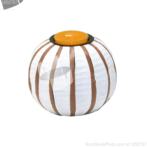 Image of Pottery candlestick