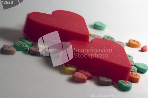 Image of Two hearts with candy