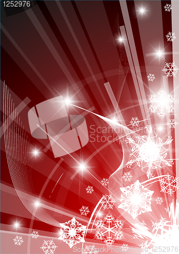 Image of Christmas background with white snowflakes