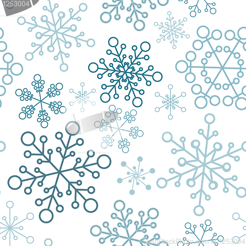 Image of christmas seamless pattern with simple snowflakes
