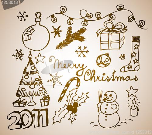 Image of Christmas doodle illustrations