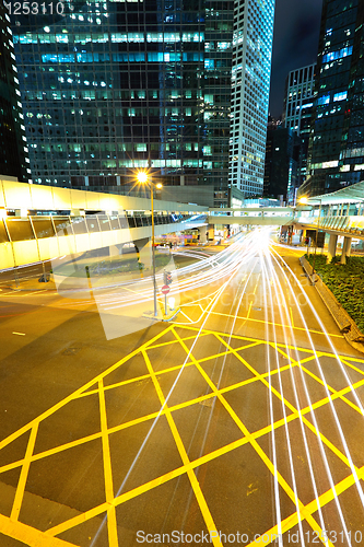 Image of modern urban city at night