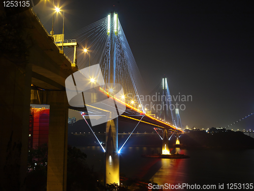 Image of Ting Kau Bridge at night