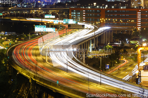 Image of highway at night