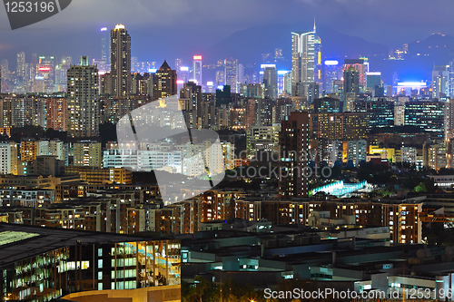 Image of Hong Kong downtown at night