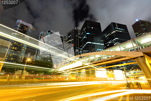 Image of traffic in city at night