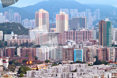 Image of Hong Kong crowded buildings city