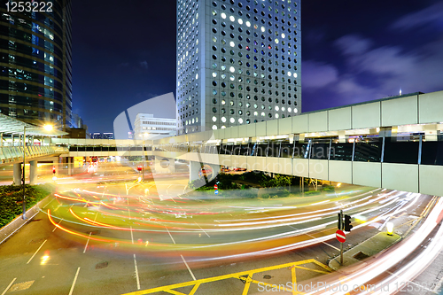 Image of traffic through downtown HongKong