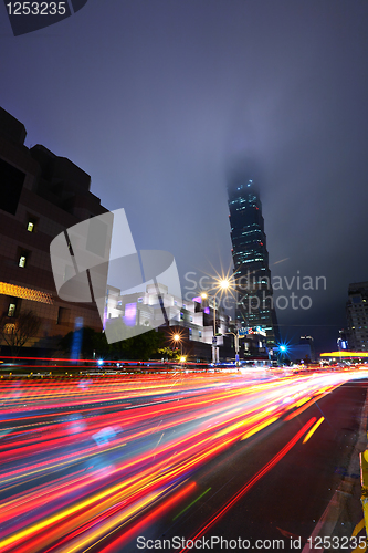 Image of Taipei commercial district at night