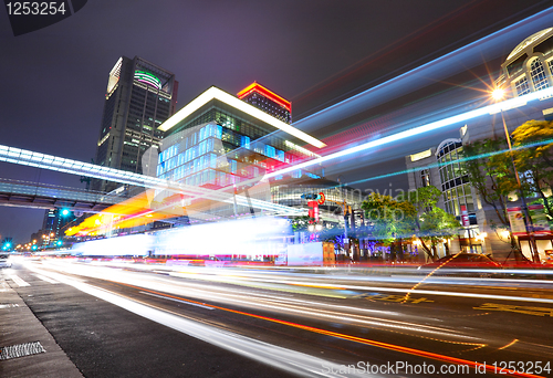 Image of taipei city traffic at night