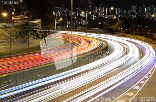 Image of traffic at night