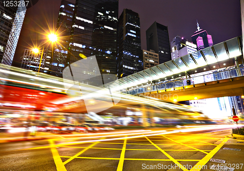 Image of traffic in city at night