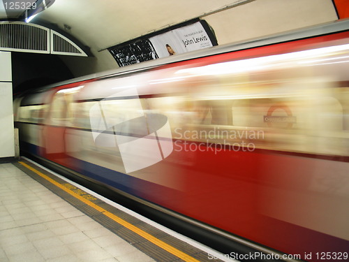 Image of London tube leaving the station