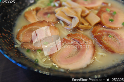 Image of pork with ramen in japanese style