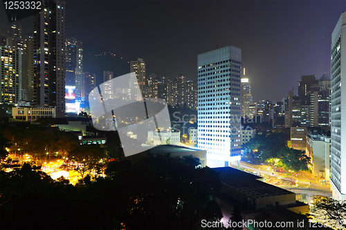 Image of Hong Kong downtown at night