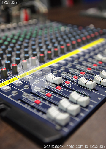 Image of audio mixing console