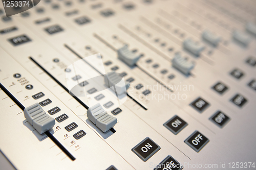 Image of audio mixing console