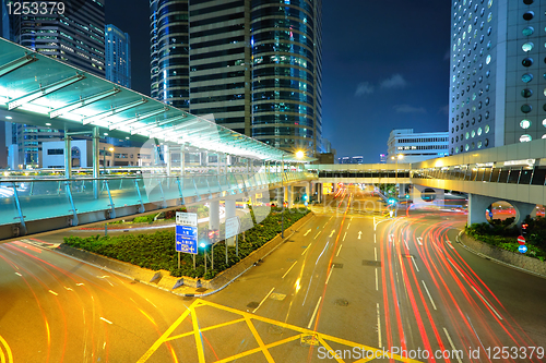 Image of modern urban city at night