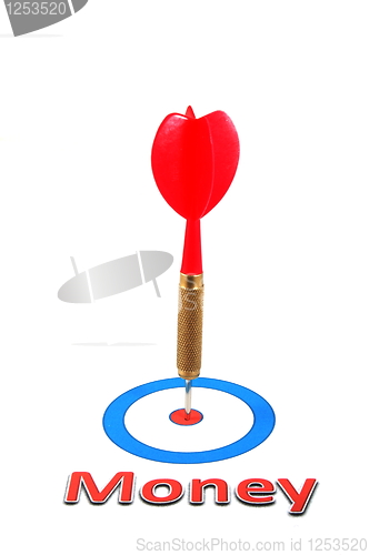 Image of money concept with dart arrow