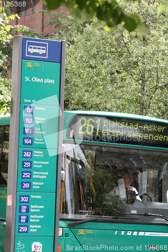 Image of Bus at bus stop, Oslo