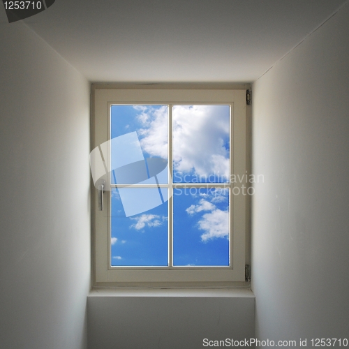 Image of window and blue sky