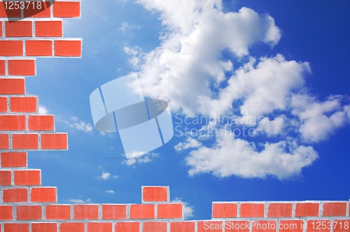 Image of brick wall and sky