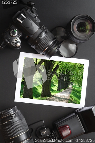 Image of dslr camera and image