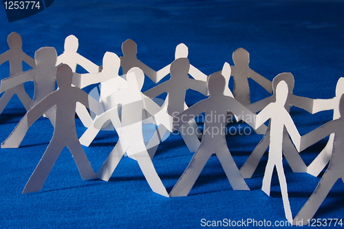 Image of paper people having a party