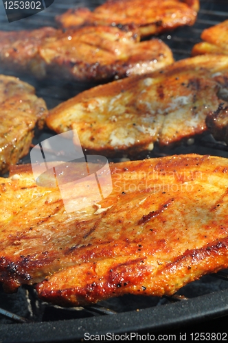 Image of meat on the barbecue
