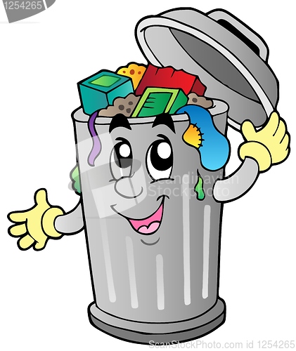 Image of Cartoon trash can