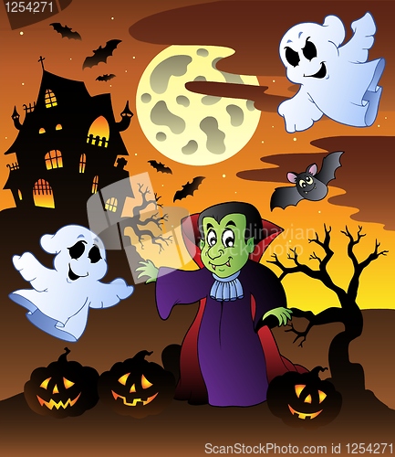 Image of Scene with Halloween mansion 4