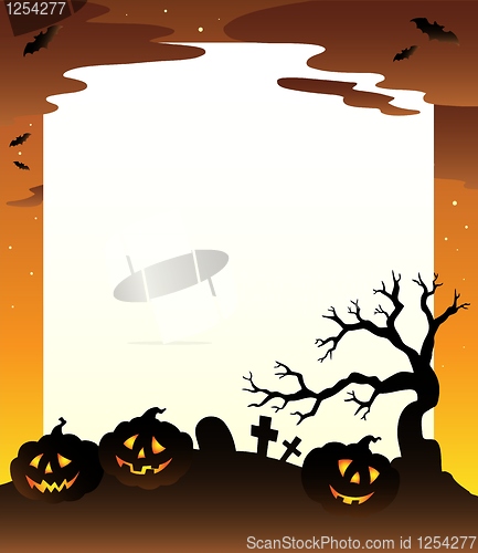 Image of Frame with Halloween scenery 1