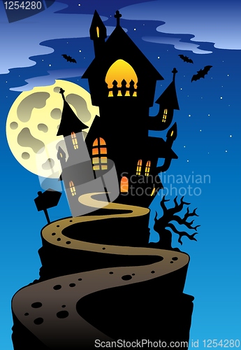 Image of Scene with Halloween mansion 2
