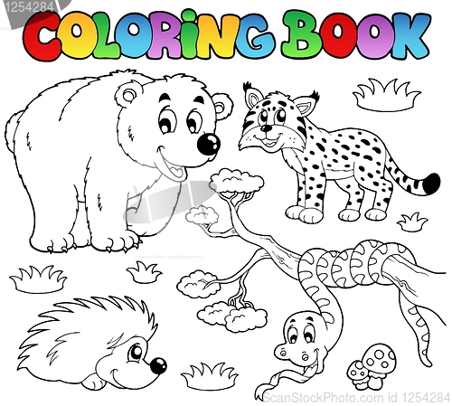Image of Coloring book with forest animals 3