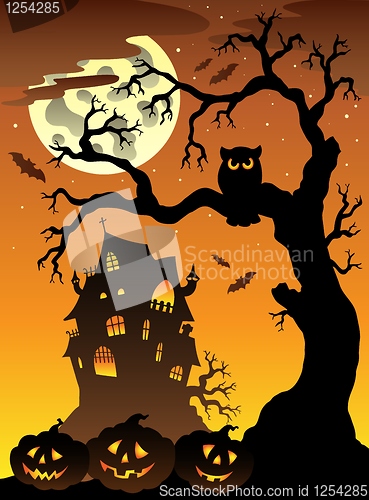 Image of Scene with Halloween mansion 6
