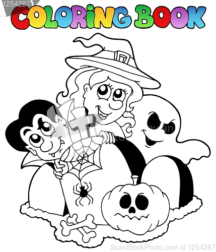 Image of Coloring book Halloween topic 1