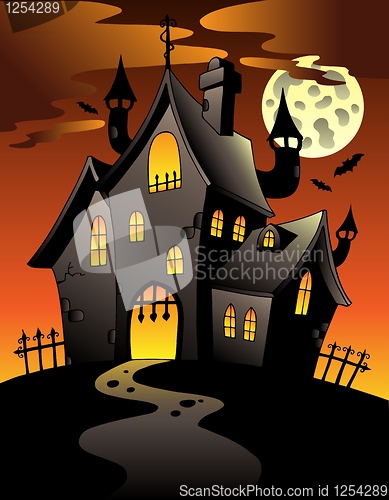 Image of Scene with Halloween mansion 1
