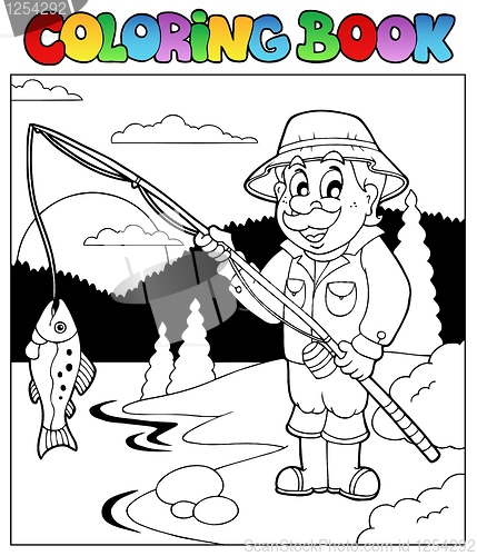 Image of Coloring book with fisherman 1