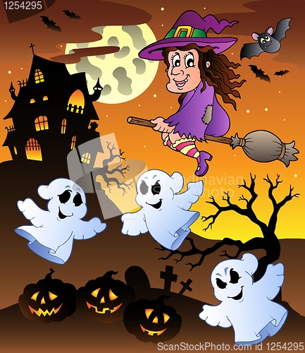 Image of Scene with Halloween mansion 5