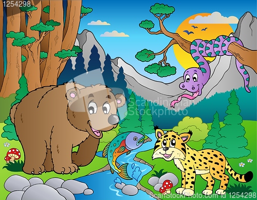 Image of Forest scene with various animals 9
