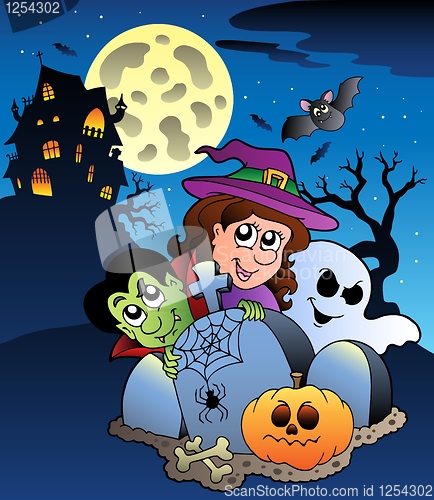 Image of Scene with Halloween mansion 7