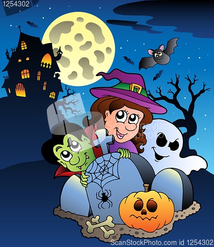 Image of Scene with Halloween mansion 7